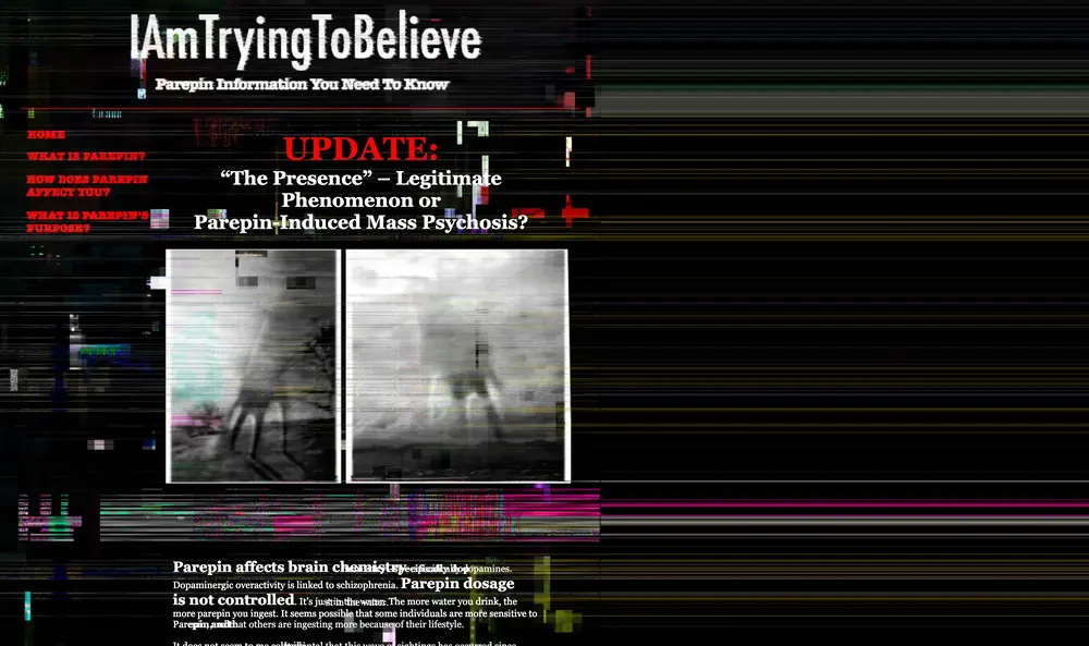 IAmTryingToBelieve, one of the sites from the Nine Inch Nails Year Zero ARG